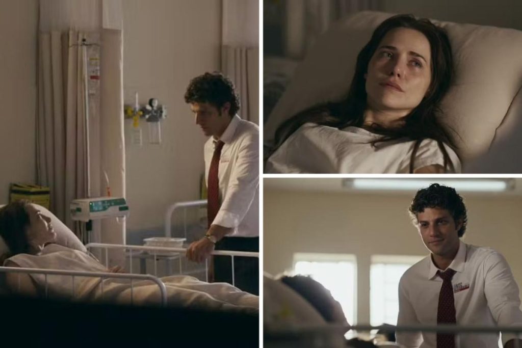 Momento de emoção no reencontro de Adriana e Pedro no hospital